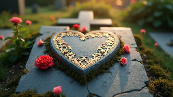 Hommage durable avec une décoration de tombe cœur
